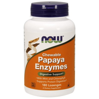 NOW Papaya Enzyme Chewable (180 lozenges)