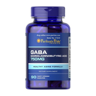 Puritan's Pride GABA (Gamma Aminobutyric Acid) 750 mg (90 capsules)