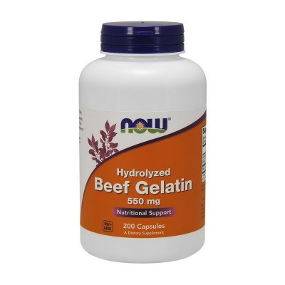 NOW Hydrolyzed Beef Gelatin 550 mg (200 caps)