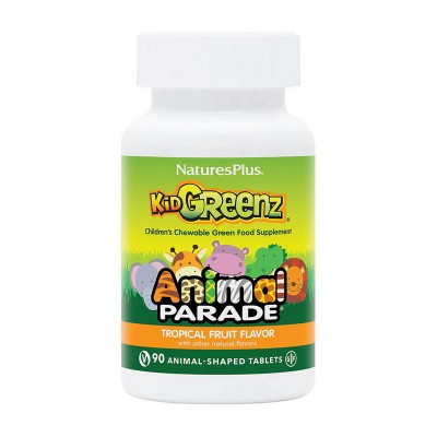 Natures Plus Animal Parade KidGreenz (90 animal-shaped tabs, tropical fruit) Natures Plus Animal Parade KidGreenz (90 animal-shaped tabs, tropical fruit)