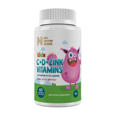 My Nutri Week Kids C+D+Zink Vitamins (60 jelly lozenges, tutti-frutti)