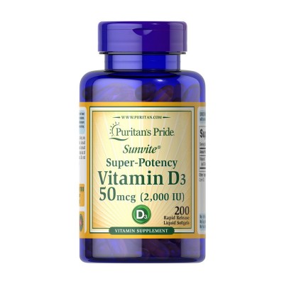 Vitamin D3 50 mcg (2,000 IU) (200 softgels)