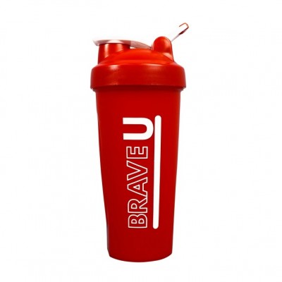 Brave U Shaker With Metal Ball (600 ml, red)