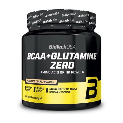 BioTech BCAA + Glutamine ZERO (480 g, peach ice tea)