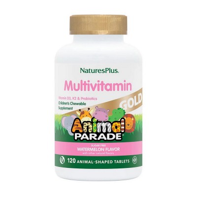 Natures Plus Animal Parade Gold Multivitamin (120 animal-shaped tabs, cherry orange grape)