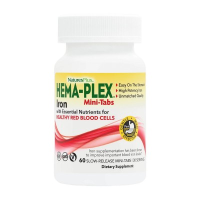 Natures Plus Hema-Plex Iron (60 slow-release mini-tabs) Natures Plus Hema-Plex Iron (60 slow-release mini-tabs)