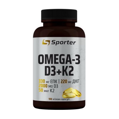 Sporter Omega-3 D3+K2 (100 sgels)