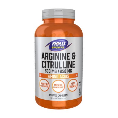 NOW Arginine & Citrulline 500 mg/250 mg (240 veg caps)