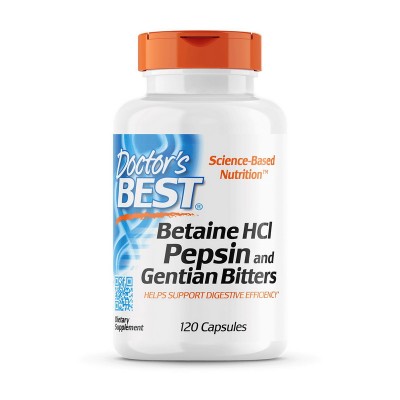 Doctor's BEST Betaine HCL Pepsin and Gentian Bitters (120 caps) Doctor's BEST Betaine HCL Pepsin and Gentian Bitters (120 caps)