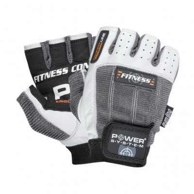 Power System Fitness Gloves White-Grey 2300 (L size)