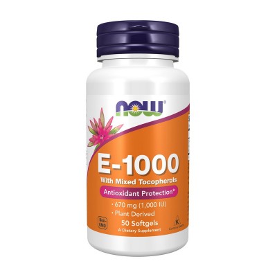 NOW E-1000 with mixed Tocopheryl (50 softgels) NOW E-1000 with mixed Tocopheryl (50 softgels)