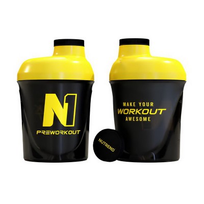 Nutrend Shaker Make Your Workout Awersome (300 ml, black/yellow)