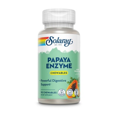 Solaray Papaya Enzyme Chewables (90 chewables, pineapple)