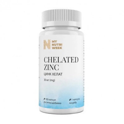 My Nutri Week Chelated Zinc 30 mg (100 caps)