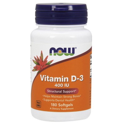 NOW Vitamin D-3 400 IU (180 softgels)
