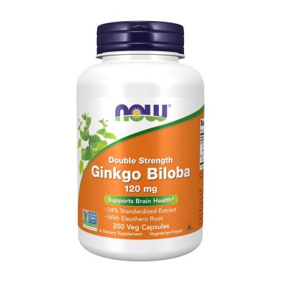 NOW Ginkgo Biloba 120 mg Double Strength (200 veg caps)