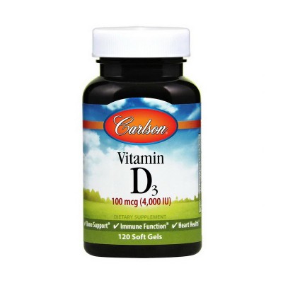 Carlson Labs Vitamin D3 100 mcg (4,000IU) (120 soft gels) Carlson Labs Vitamin D3 100 mcg (4,000IU) (120 soft gels)