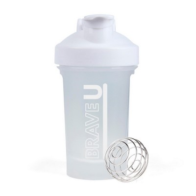 Brave U Shaker With Metal Ball (400 ml, white)