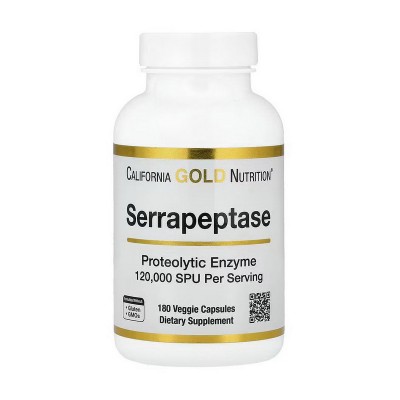 California Gold Nutrition Serrapeptase 120 000 SPU (180 veg caps) California Gold Nutrition Serrapeptase 120 000 SPU (180 veg caps)