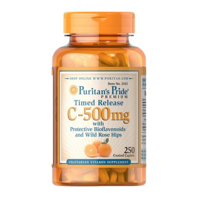 Puritan's Pride Vitamin C-500 mg with Bioflavonoids and Wild Rose Hips Time Release (100 caplets) Puritan's Pride Vitamin C-500 mg with Bioflavonoids and Wild Rose Hips Time Release (100 caplets)