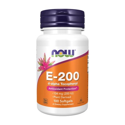 NOW E-200 (134 mg) With d-alpha Tocopherols (100 softgels) NOW E-200 (134 mg) With d-alpha Tocopherols (100 softgels)