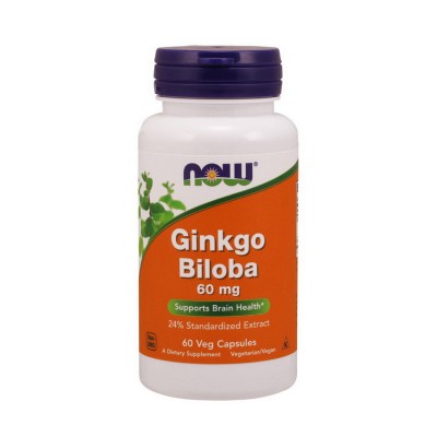 NOW Ginkgo Biloba 60 mg (60 caps) NOW Ginkgo Biloba 60 mg (60 caps)