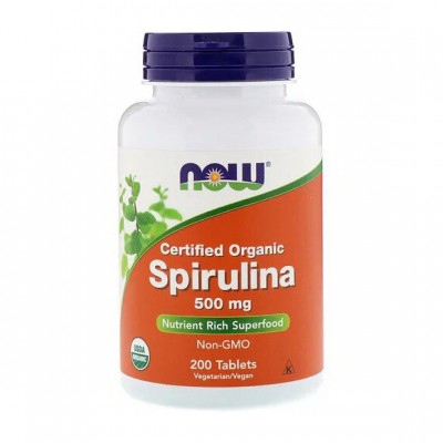 NOW Spirulina 500 mg certified organic (200 tabs)