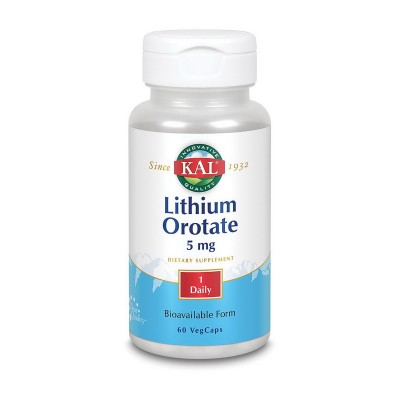 KAL Lithium Orotate 5 mg (60 veg caps)
