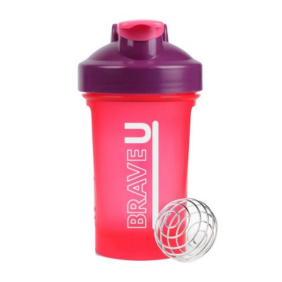Brave U Shaker With Metal Ball (400 ml, red)
