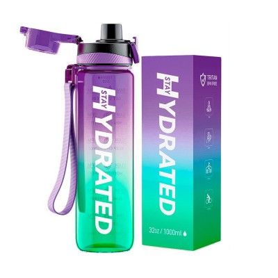 Brave U Hydrate Waterbottle (1 L, purple/green)