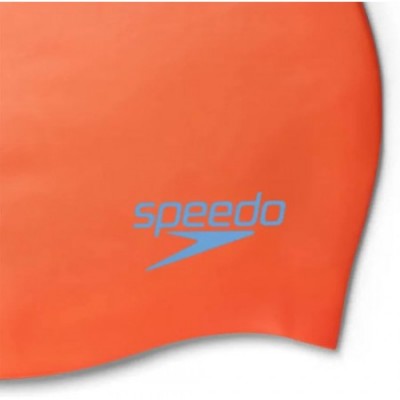 Шапка для плавання Speedo PLAIN MOUD SILC CAP JU помаранчевий, синій Діт OSFM (8-7099014570)