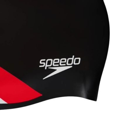 Шапка для плавання Speedo REV MOUD SILC CAP AU чорний, червоний Діт OSFM (8-0933714662)