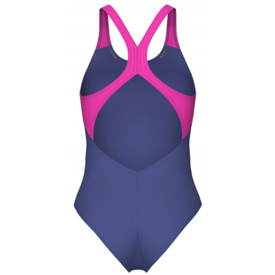 Женский купальник Arena SPIDER WEB SWIMSUIT V BACK (007988-890) синий, размер 44