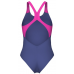Женский купальник Arena SPIDER WEB SWIMSUIT V BACK (007988-890) синий, размер 44