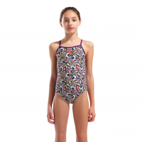 Дитячій купальник Arena Girl's FUN SKULLS SWIMSUIT LIGHTDROP BACK (010284-590) мультиколор розмір 14-15 років