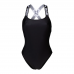 Жіночий спортивний купальник для плавання Arena ELASTIC SOLID SWIMSUIT (009393-500) розмір М чорний Жіночий спортивний купальник для плавання Arena ELASTIC SOLID SWIMSUIT (009393-500) розмір М чорний
