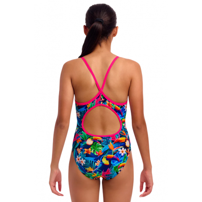 Дитячий купальник Funkita Girl's Diamond Back One Piece Birdie Wordie (FKS033G72248) з папугами розмір 12 (12-13 років)