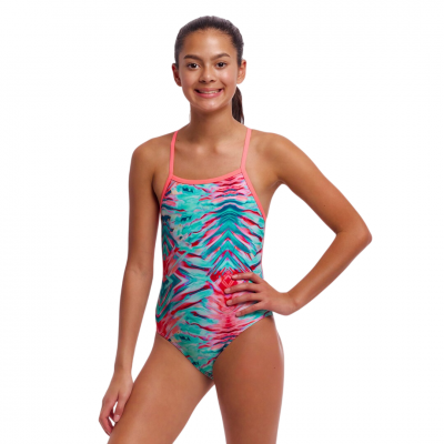 Дитячій купальник Funkita Girl's Strapped In One Piece Ripple Reflect (FKS034G72160) розмір 14 (14-15 років) блакитний