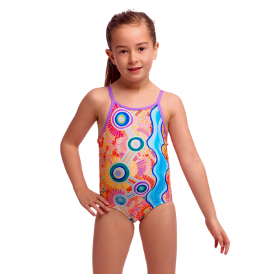 Дитячий купальник для плавання Funkita Toddler Girl's Printed One Piece Kulin Colour (FKS022G72299) на 7 років рожевий