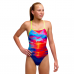 Дитячий спортивний купальник Funkita Girl's Tie Me Tight One Piece Sunset Delight (FKS036G72302) розмір 10 синій