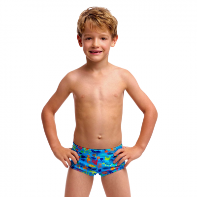 Дитячі плавки Funky Trunks Toddler Boy's Printed Trunks Fish Food (FTS002B72103) розмір (4 роки) сині