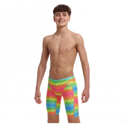 Плавки довгі джамери для плаванння Funky Trunks Boy's Melting Mayhem Training Jammers (FTS003B72154) розмір 26 (10-11 років) Танучий хаос