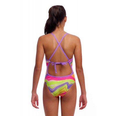 Дитячий спортивний купальник Funkita Girl's Tie Me Tight One Piece Colour Contour (FKS036G72173) розмір 10 жовтий