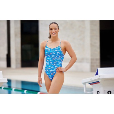 Женский купальник Ladies Diamond Back One Piece Fin Swimming (FKS033L71891) размер 16 синий