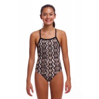 Дитячий спортивний купальник Funkita Girl's Tie Me Tight One Piece Rattle Racer (FKS036G72147) размер 10 змея