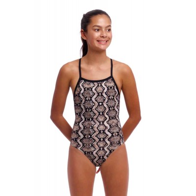 Дитячий спортивний купальник Funkita Girl's Tie Me Tight One Piece Rattle Racer (FKS036G72147) розмір 14 змія Дитячий спортивний купальник Funkita Girl's Tie Me Tight One Piece Rattle Racer (FKS036G72147) розмір 14 змія