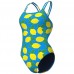Жіночий спортивний купальник для плавання Arena LEMONS SWIMSUIT LACE PLUS BACK (010704-858) з лимонами розмір 40
