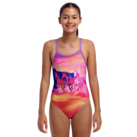 Дитячій купальник для плавання Funkita Girl's Single Strap One Piece Go Riding (FKS030G72238) розмір 12 з конями