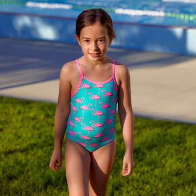 Дитячий купальник для плавання Funkita Toddler Girl's Printed One Piece Go Flamingo! (FKS022G00547) на 7 років з фламінго Дитячий купальник для плавання Funkita Toddler Girl's Printed One Piece Go Flamingo! (FKS022G00547) на 7 років з фламінго