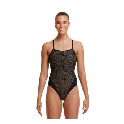 Жіночий купальник Funkita Ladies Single Strap One Piece Leather Skin (FS15L02665) розмір 8 чорний